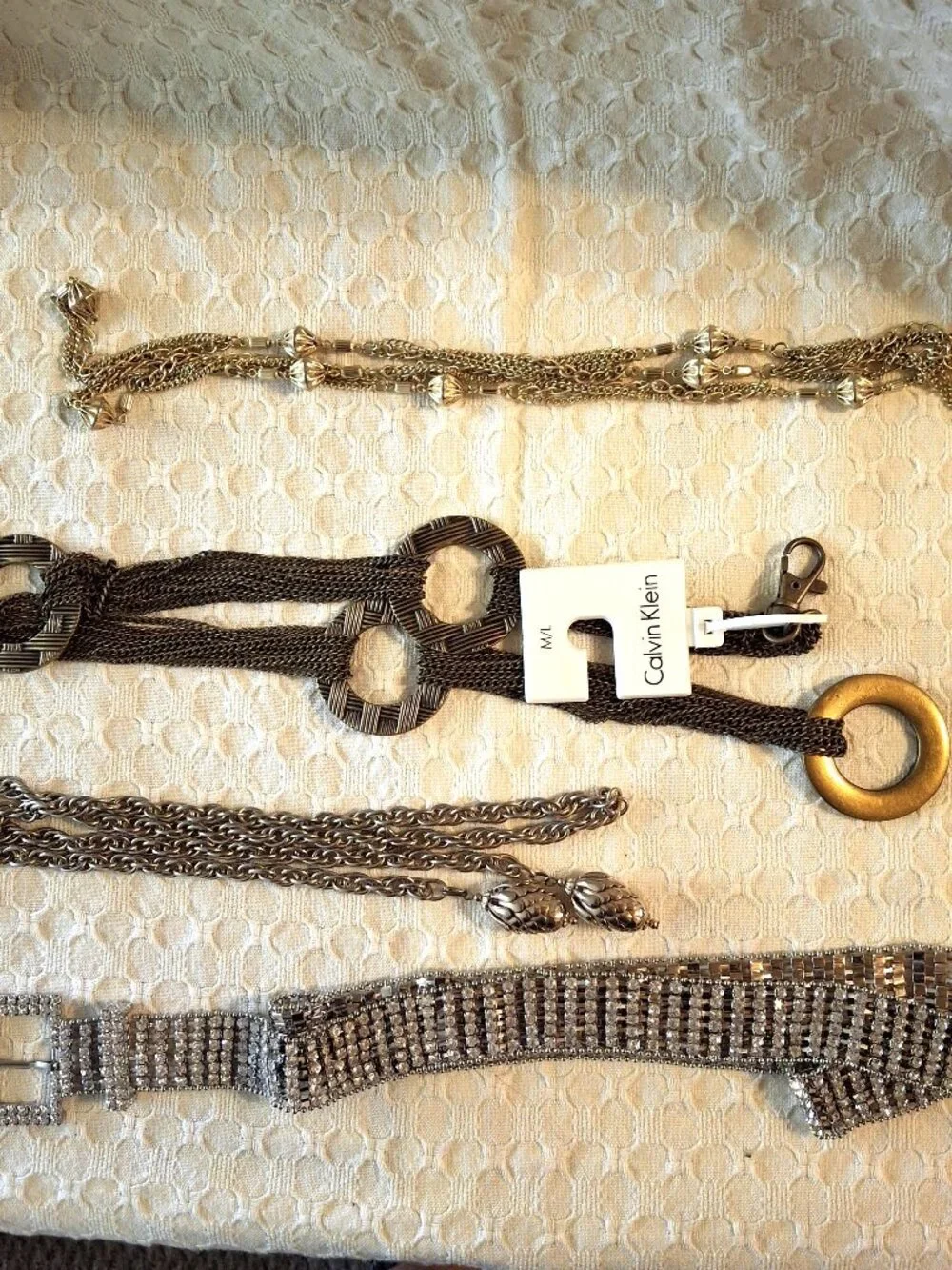 Lot of Four Chain and Rhinestone Belts